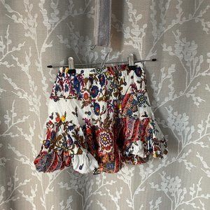 RAGA Boho Gypsy Patchwork Floral Mini Skirt XS NWT